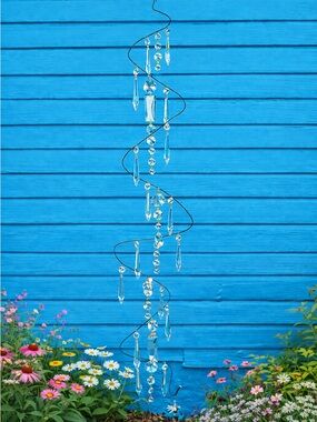 Large Spiral Suncatcher Handmade Hanging Mobile Vintage Italian Crystal Prisms